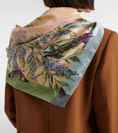 Etro Norma floral silk scarf | Thumbnail 5