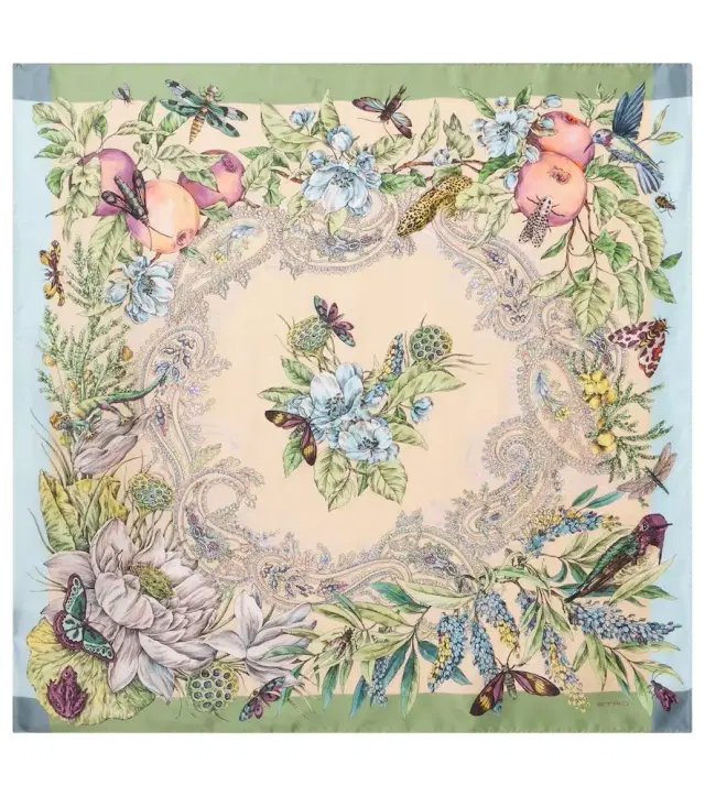 Norma floral silk scarf