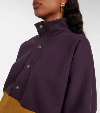 Saint Laurent Colorblocked cotton fleece sweatshirt | Thumbnail 2