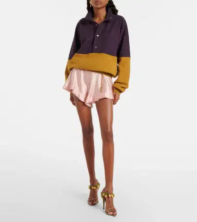 Saint Laurent Colorblocked cotton fleece sweatshirt | Thumbnail 4