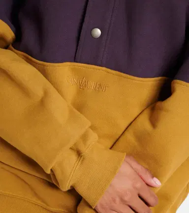Saint Laurent Colorblocked cotton fleece sweatshirt | Thumbnail 5