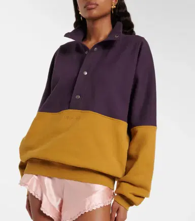 Saint Laurent Colorblocked cotton fleece sweatshirt | Thumbnail 6