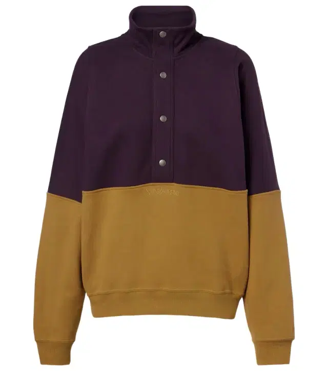 Colorblocked cotton fleece sweatshirt