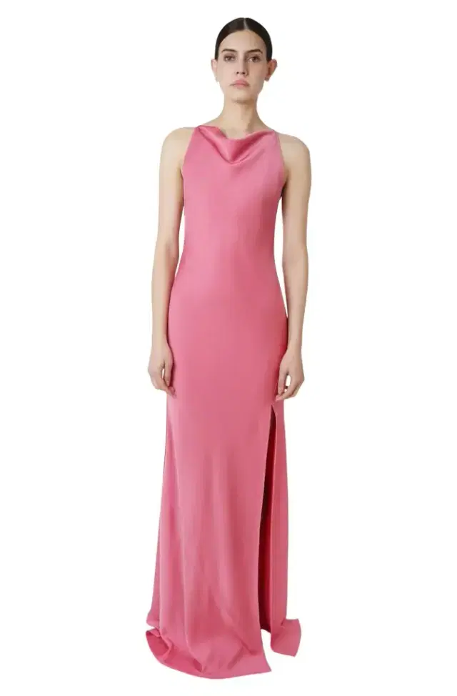 LAPOINTE Lightweight Satin Halter Gown