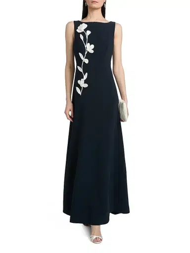 SACHIN & BABI Women's Denee Embroidered Vine Gown - Midnight | Thumbnail 2 SACHIN & BABI Women's Denee Embroidered Vine Gown - Midnight | Thumbnail 2