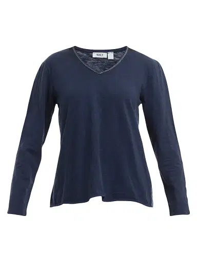 Wilt Women's Metallic Thread V-Neck T-Shirt - Naval Academy | Thumbnail 1 Wilt Women's Metallic Thread V-Neck T-Shirt - Naval Academy | Thumbnail 1