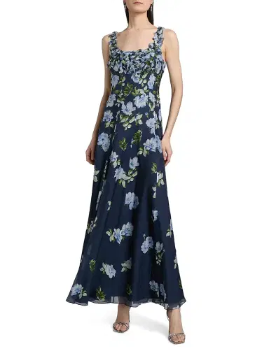 SACHIN & BABI Women's Indira Embellished Floral Gown - Corsage Degrade | Thumbnail 3