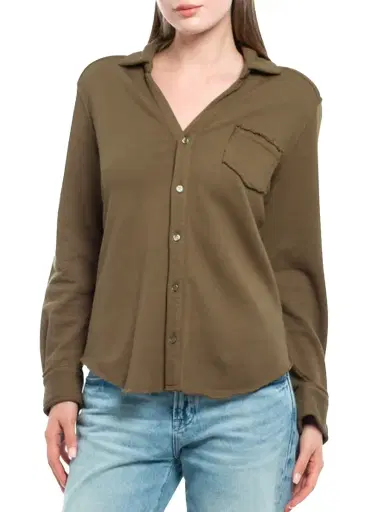 Wilt Women's Button Front Shirt - Dark Olive | Thumbnail 3
