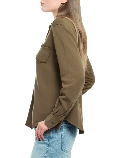 Wilt Women's Button Front Shirt - Dark Olive | Thumbnail 4