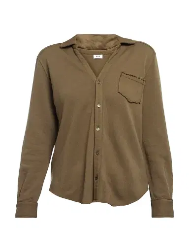 Wilt Women's Button Front Shirt - Dark Olive | Thumbnail 1