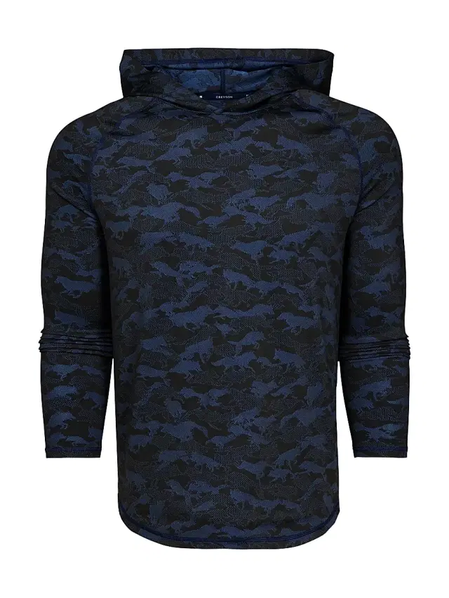 Greyson Men's Wolfpack Camo Kennebec Sport Hoodie - Maltese Blue