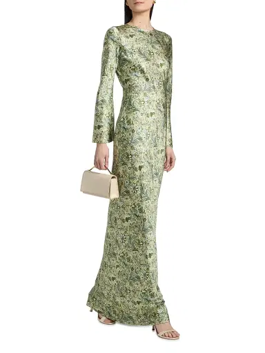 Veronica Beard Women's Gemma Floral Silk-Blend Maxi Dress | Thumbnail 2