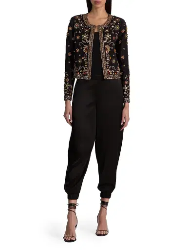 Alice + Olivia Women's Kidman Embellished Jacket - Black Multi - Size Large | Thumbnail 2 Alice + Olivia Women's Kidman Embellished Jacket - Black Multi - Size Large | Thumbnail 2