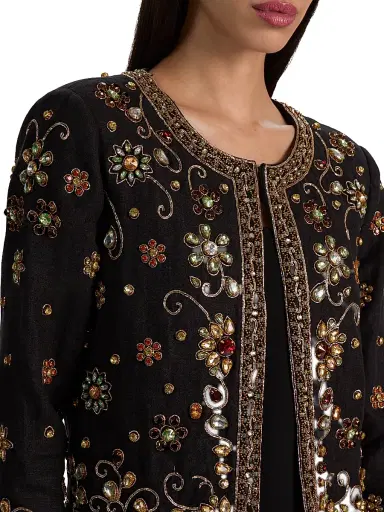 Alice + Olivia Women's Kidman Embellished Jacket - Black Multi - Size Large | Thumbnail 6 Alice + Olivia Women's Kidman Embellished Jacket - Black Multi - Size Large | Thumbnail 6