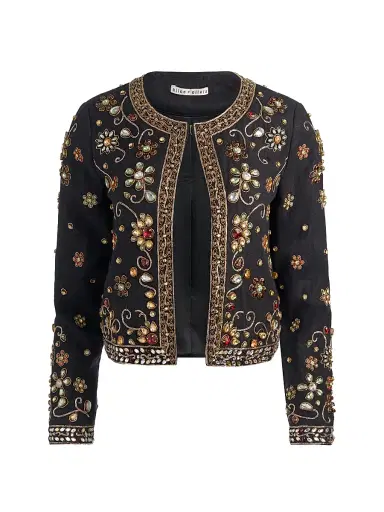 Alice + Olivia Women's Kidman Embellished Jacket - Black Multi - Size Large | Thumbnail 1 Alice + Olivia Women's Kidman Embellished Jacket - Black Multi - Size Large | Thumbnail 1