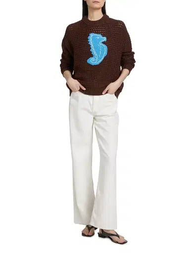 Staud Women's Giada Seahorse Open-Knit Sweater - Seahorse - Size XL | Thumbnail 2 Staud Women's Giada Seahorse Open-Knit Sweater - Seahorse - Size XL | Thumbnail 2