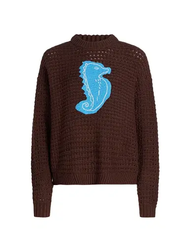 Staud Women's Giada Seahorse Open-Knit Sweater - Seahorse - Size XL | Thumbnail 1 Staud Women's Giada Seahorse Open-Knit Sweater - Seahorse - Size XL | Thumbnail 1