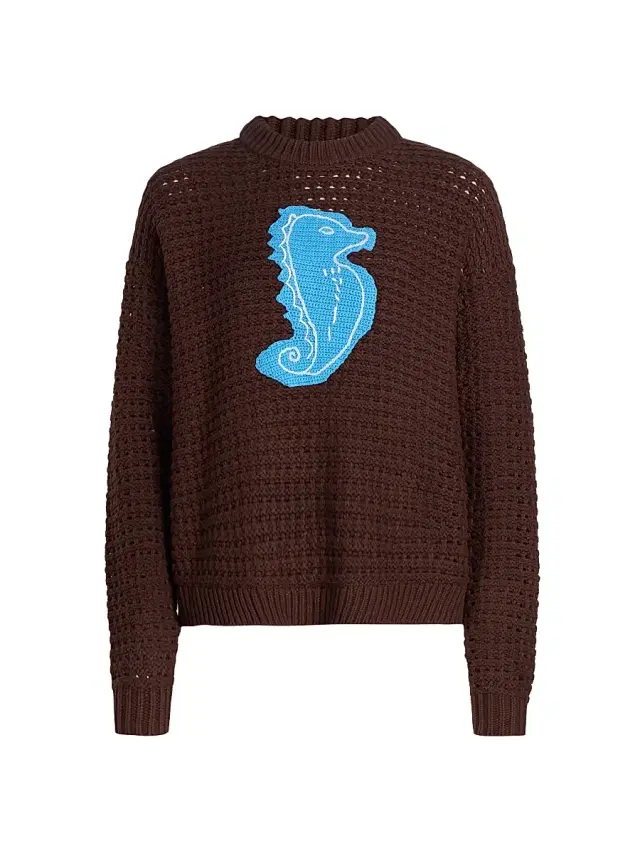 Staud Women's Giada Seahorse Open-Knit Sweater - Seahorse