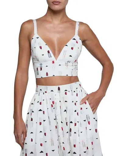 L'Agence Women's Kaori Lipstick Print Bralette | Thumbnail 3
