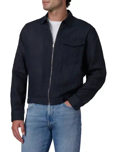 Joe's Jeans Men's Linen Full-Zip Jacket - Baritone Blue - Size XXL | Thumbnail 3