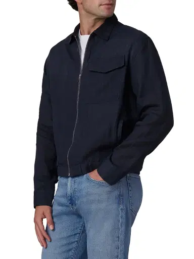 Joe's Jeans Men's Linen Full-Zip Jacket - Baritone Blue - Size XXL | Thumbnail 4