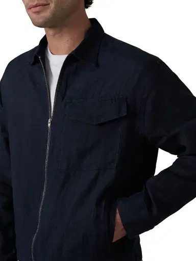 Joe's Jeans Men's Linen Full-Zip Jacket - Baritone Blue - Size XXL | Thumbnail 6