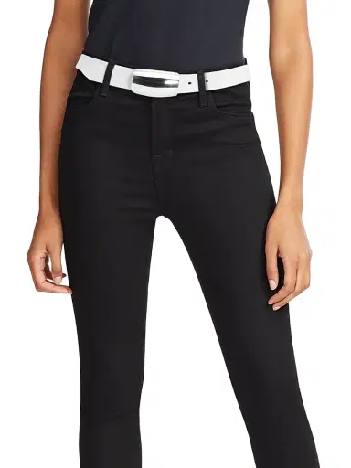L'Agence Women's Milou Domed Lizard Embossed Leather Belt | Thumbnail 2 L'Agence Women's Milou Domed Lizard Embossed Leather Belt | Thumbnail 2