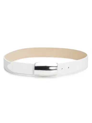 L'Agence Women's Milou Domed Lizard Embossed Leather Belt | Thumbnail 1 L'Agence Women's Milou Domed Lizard Embossed Leather Belt | Thumbnail 1