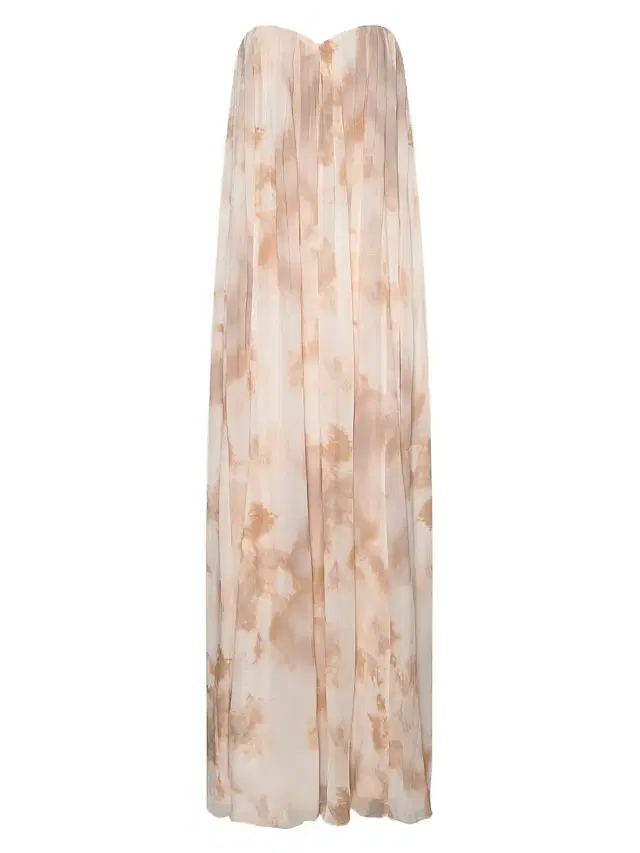 L'AGENCE Women's Raine Watercolor Strapless Gown - Frappe Multi Tie