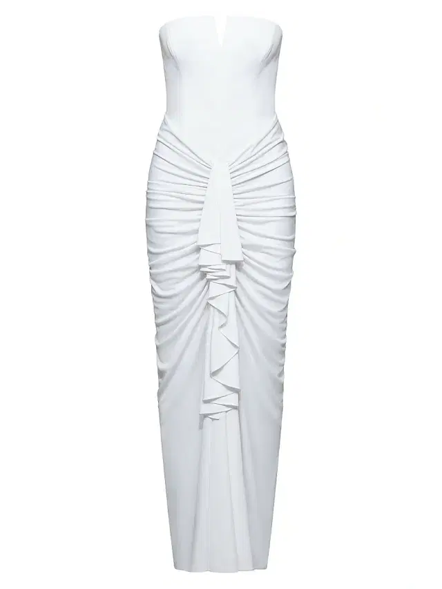 Women's Selena Ruched Strapless Gown - Optic White