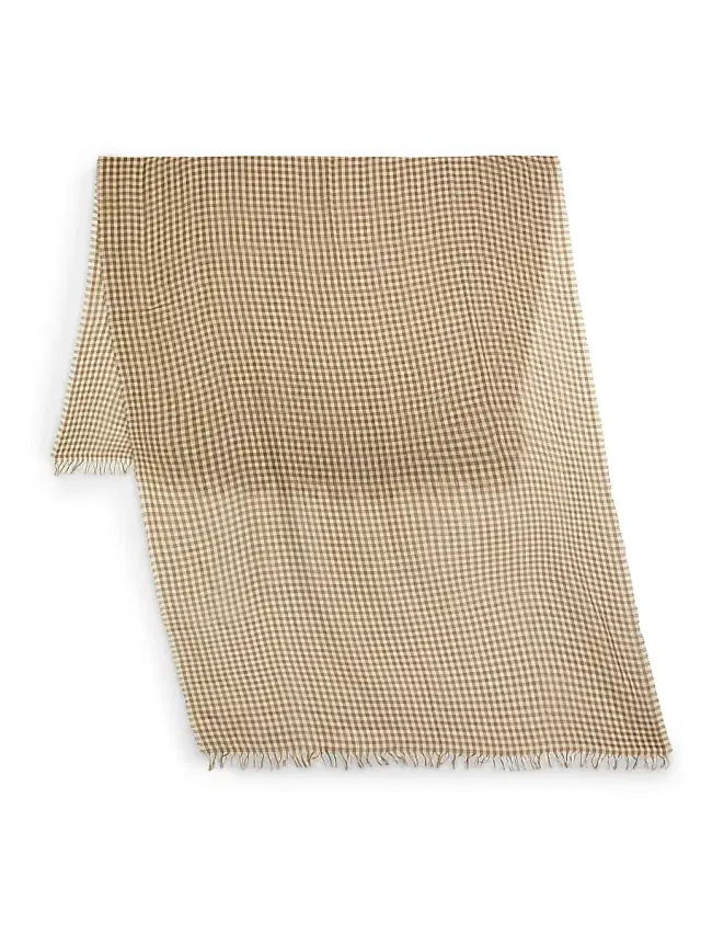 Vince Women's Gingham Cotton Scarf - Dark Tapenade