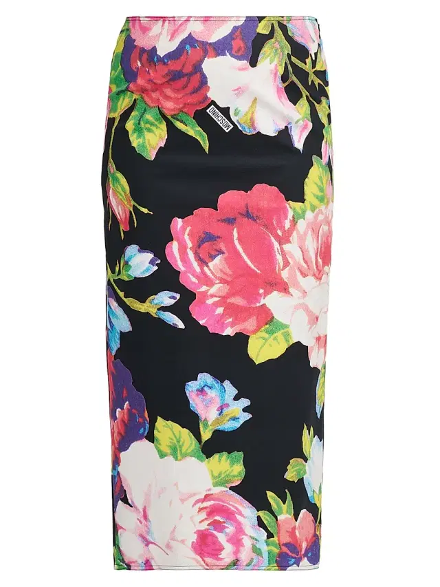 MOSCHINO Women's Floral Stretch-Cotton Pencil Skirt - Multi Black