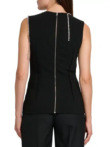 MOSCHINO Women's Rhinestone Chains Stretch-Crepe Top | Thumbnail 5 MOSCHINO Women's Rhinestone Chains Stretch-Crepe Top | Thumbnail 5