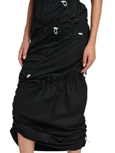 MOSCHINO Women's Drawcord Stretch-Cotton Midi-Dress - Multi Black | Thumbnail 6 MOSCHINO Women's Drawcord Stretch-Cotton Midi-Dress - Multi Black | Thumbnail 6