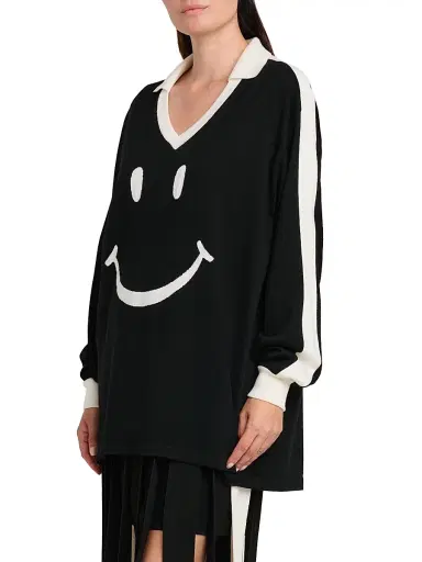MOSCHINO Women's Smiley Face Wool Sweater - Multi Black - Size 14 | Thumbnail 4 MOSCHINO Women's Smiley Face Wool Sweater - Multi Black - Size 14 | Thumbnail 4