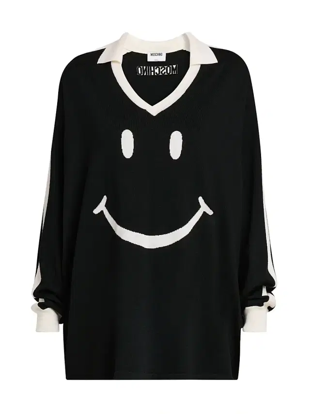Moschino Women's Smiley Face Wool Sweater - Multi Black
