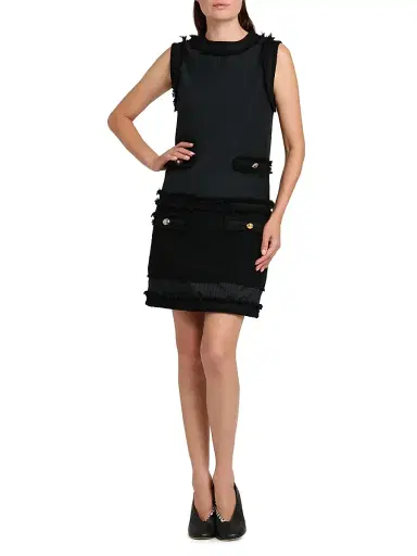 Moschino Women's Wool-Blend Shift Dress - Multi Black | Thumbnail 2