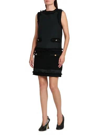 Moschino Women's Wool-Blend Shift Dress - Multi Black | Thumbnail 4
