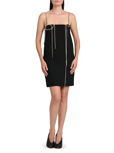 MOSCHINO Women's Rhinestone Chain Minidress - Black - Size 12 | Thumbnail 2 MOSCHINO Women's Rhinestone Chain Minidress - Black - Size 12 | Thumbnail 2
