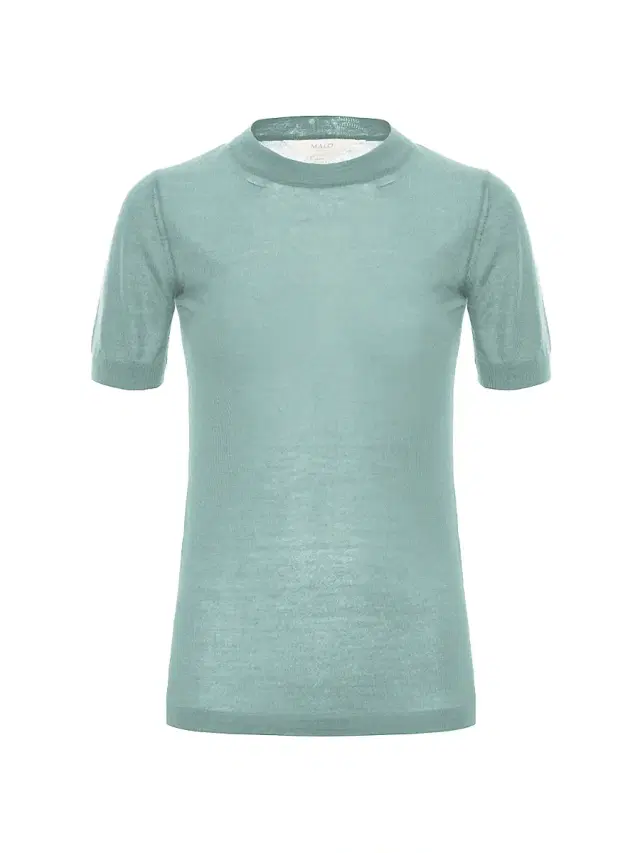 Malo Women's Cashmere Short-Sleeve Top - Tuscan Mint