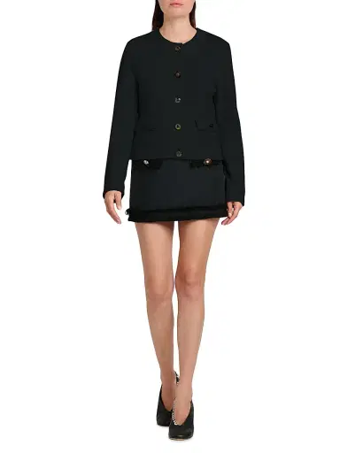 MOSCHINO Women's Fringe Wool-Blend Miniskirt - Multi Black - Size 14 | Thumbnail 2 MOSCHINO Women's Fringe Wool-Blend Miniskirt - Multi Black - Size 14 | Thumbnail 2
