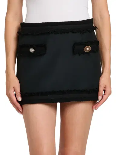 MOSCHINO Women's Fringe Wool-Blend Miniskirt - Multi Black - Size 14 | Thumbnail 3 MOSCHINO Women's Fringe Wool-Blend Miniskirt - Multi Black - Size 14 | Thumbnail 3