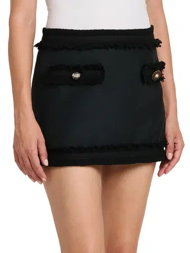 MOSCHINO Women's Fringe Wool-Blend Miniskirt - Multi Black - Size 14 | Thumbnail 4 MOSCHINO Women's Fringe Wool-Blend Miniskirt - Multi Black - Size 14 | Thumbnail 4