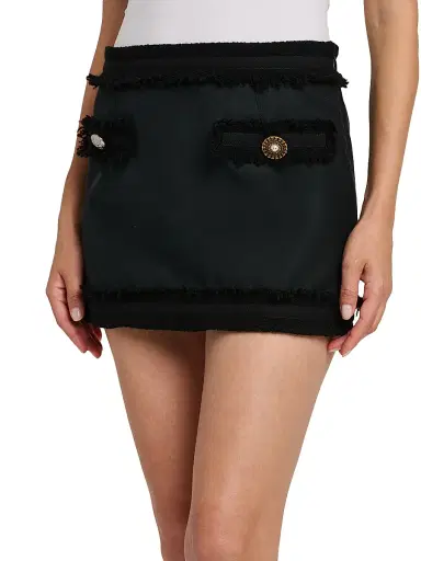 MOSCHINO Women's Fringe Wool-Blend Miniskirt - Multi Black - Size 14 | Thumbnail 6 MOSCHINO Women's Fringe Wool-Blend Miniskirt - Multi Black - Size 14 | Thumbnail 6