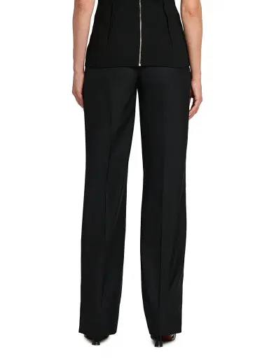 MOSCHINO Women's Crease-Front Wool Trousers - Multi Black - Size 14 | Thumbnail 5 MOSCHINO Women's Crease-Front Wool Trousers - Multi Black - Size 14 | Thumbnail 5