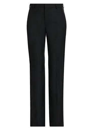 MOSCHINO Women's Crease-Front Wool Trousers - Multi Black - Size 14 | Thumbnail 1 MOSCHINO Women's Crease-Front Wool Trousers - Multi Black - Size 14 | Thumbnail 1
