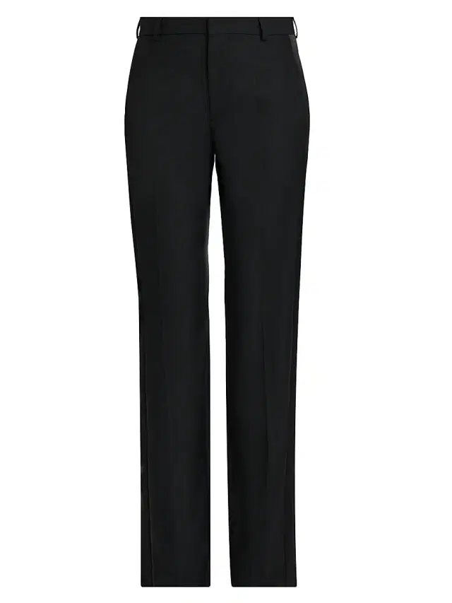 Moschino Women's Crease-Front Wool Trousers - Multi Black