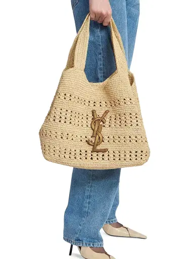 Saint Laurent Women's Icare Tote Bag in Raffia - Natural | Thumbnail 3