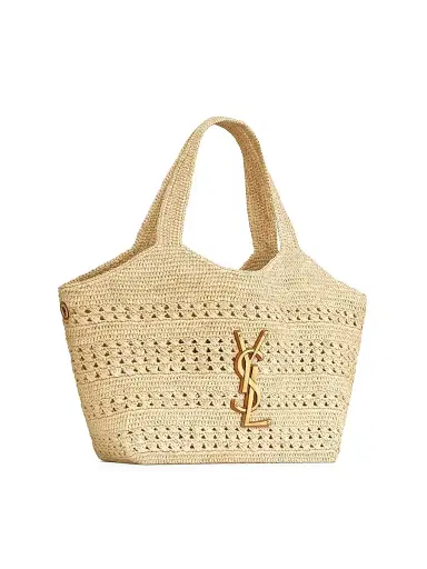 Saint Laurent Women's Icare Tote Bag in Raffia - Natural | Thumbnail 6