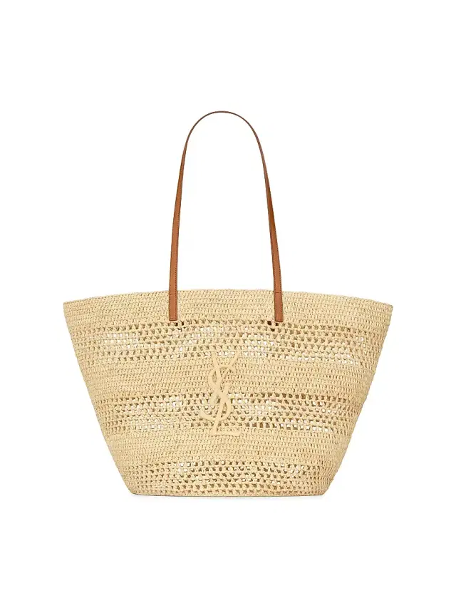 Saint Laurent Women's Panier  Tote Bag in Raffia - Natural